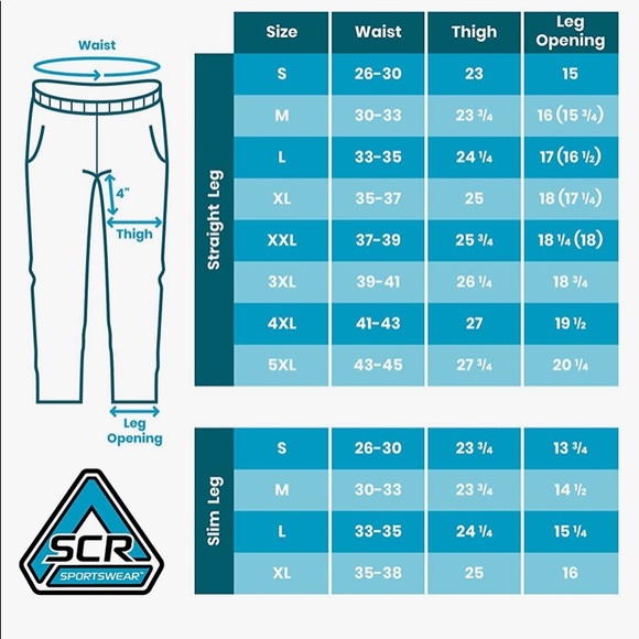 SCR SPORTSWEAR Men's Sweatpants/Lounge Pants Zipper Pockets - Picture 4 of 6